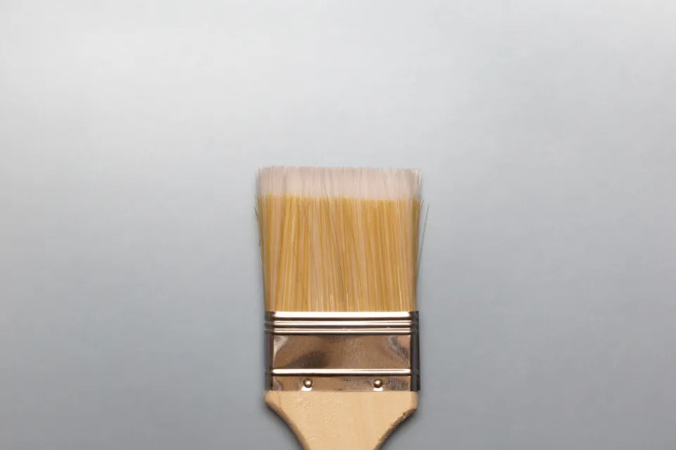 Clean angled paint brush ready for painting trim