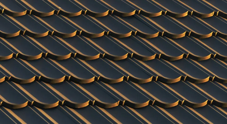 Close-up of dark roof tiles