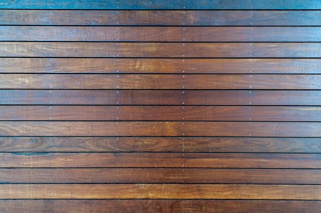 Rich brown wooden deck boards